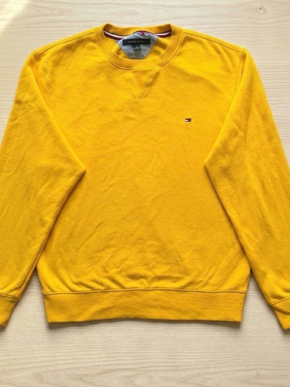 Tommy Hilfiger Men’s Bright Yellow Crewneck Sweatshirt